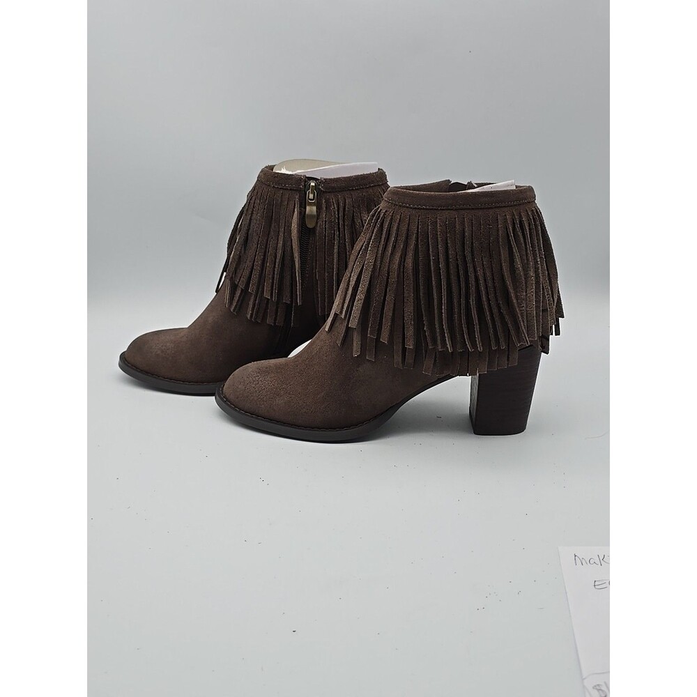 Azura Italian Fashion Women's Brown Suede Fringe Boots Bernat-BRS Size 9/40 NEW - Picture 7 of 11